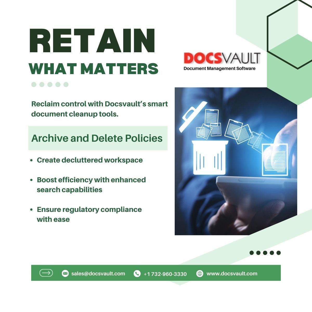 DocsVault's tweet image. Boost efficiency. Lock in security. Stay compliant.
A solid archiving & deletion policy with Docsvault makes it easy.
👉 buff.ly/xS8ICca