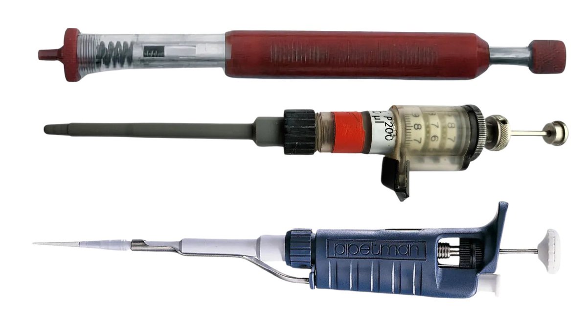 The micropipette—that ubiquitous tool found in laboratories around the world—was invented by a 32-year-old German postdoc in 1957 after a particularly productive two-day tantrum.

That first device, made by Heinrich Schnitger, had “all the essential features of the modern