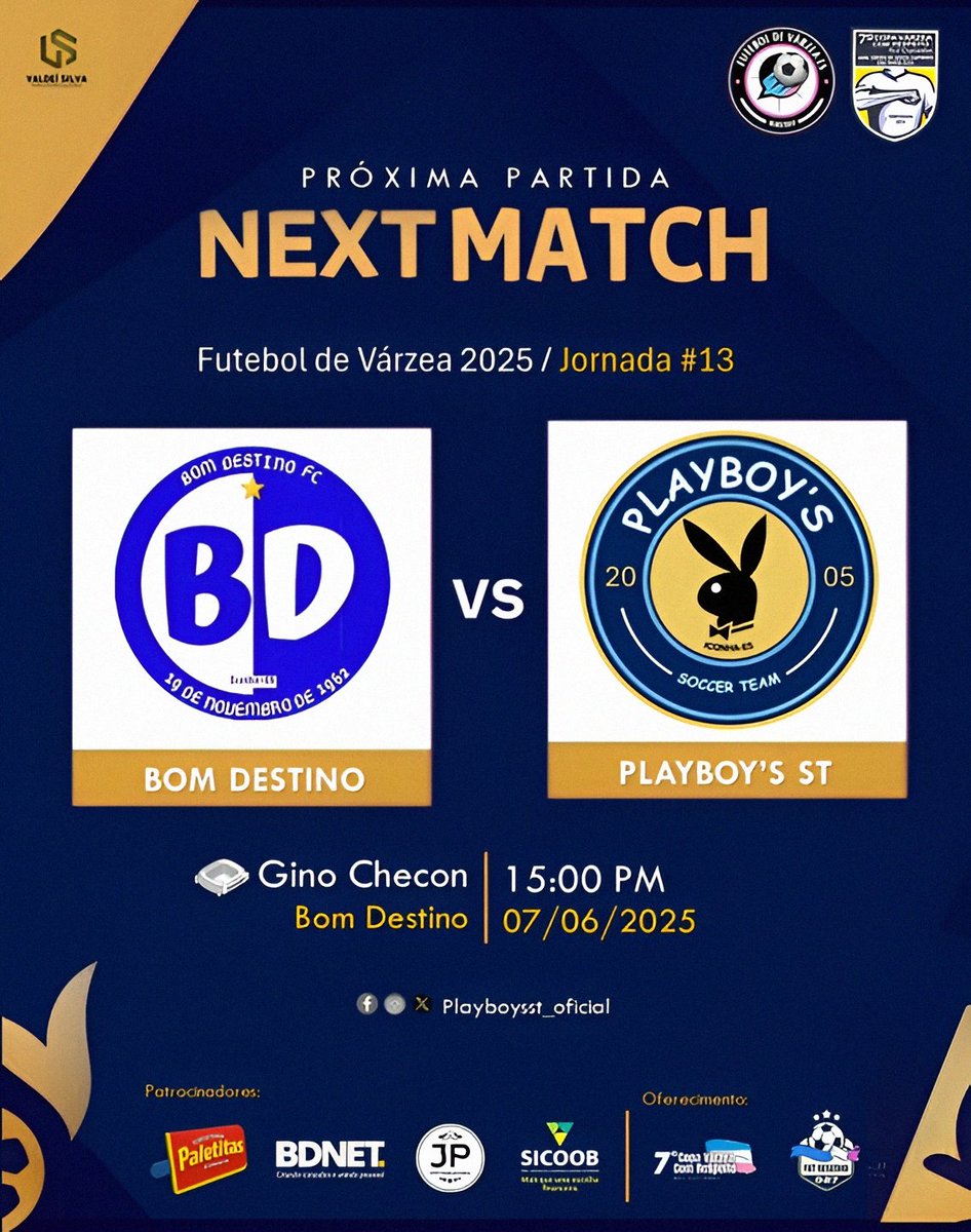 playboysst's tweet photo. Mais um grande jogo da nossa equipe pela várzea 2025!🐰🐰

🆚️ Bom Destino 
🏆 Supercopa da várzea 2025
🎯 Rodada 13
🏟 Gino Checon 
📍 Bom Destino / Iconha-ES 
⏰️ 15 horas
📅  Sábado 07 de Junho 

#avanteplayboys🐰🔥 #futeboldevarzeaes #iconha #futeboliconhence #várzea https://t.co/Hd3xbVSTrR