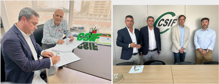 USIE-CV y CSIF Comunitat Valenciana firman un convenio de colaboración.
El presidente de USIE en la Comunitat Valenciana, Raul Ramírez, ha firmado un convenio de colaboración con el presidente de CSIF Rafael Cantó. Se incluye acuerdos en materia de asistencia jurídica gratuita.