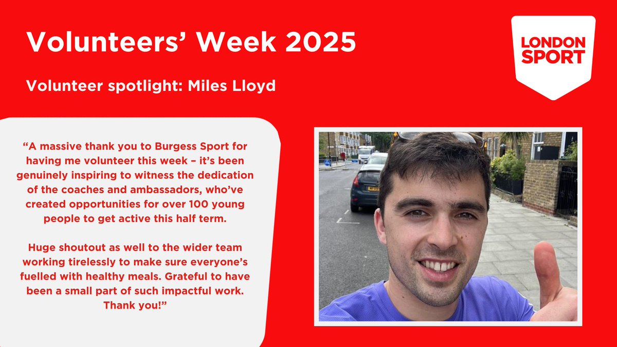 London Sport (@londonsport) on Twitter photo It’s #VolunteersWeek and we’re spotlighting Miles Lloyd 👏
Miles used one of his 5 annual volunteer days to support <a href="/BurgessSports/">Burgess Sports</a>, helping deliver fun, inclusive multi-sport sessions in Burgess Park, from tennis and dodgeball to Nerf blasters!
At London Sport, we actively It’s #VolunteersWeek and we’re spotlighting Miles Lloyd 👏
Miles used one of his 5 annual volunteer days to support <a href="/BurgessSports/">Burgess Sports</a>, helping deliver fun, inclusive multi-sport sessions in Burgess Park, from tennis and dodgeball to Nerf blasters!
At London Sport, we actively