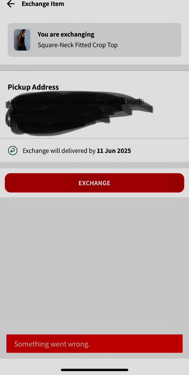 RidhimaGoy20337's tweet image. @myntra, it’s been 25 days and my previous issue is still unresolved. Now, I can’t even exchange an item — your app throws “Something went wrong” with no help or support.

Broken system, poor QA, and unacceptable service.

Please fix this.
#Myntra #CustomerServiceFail #AppBug