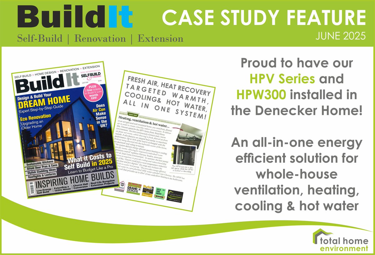 TotalHomeEnvironment (@totalhomeenviro) on Twitter photo Proud to see our client's project on the cover of <a href="/BuildItMagazine/">Build It Magazine</a>! Vincent Denecker’s low-energy timber frame home, designed by @LapdArchitects, is powered by our #HPVSeries providing heating, cooling, ventilation & hot water in one system! Read more here tinyurl.com/mry6pyma Proud to see our client's project on the cover of <a href="/BuildItMagazine/">Build It Magazine</a>! Vincent Denecker’s low-energy timber frame home, designed by @LapdArchitects, is powered by our #HPVSeries providing heating, cooling, ventilation & hot water in one system! Read more here tinyurl.com/mry6pyma