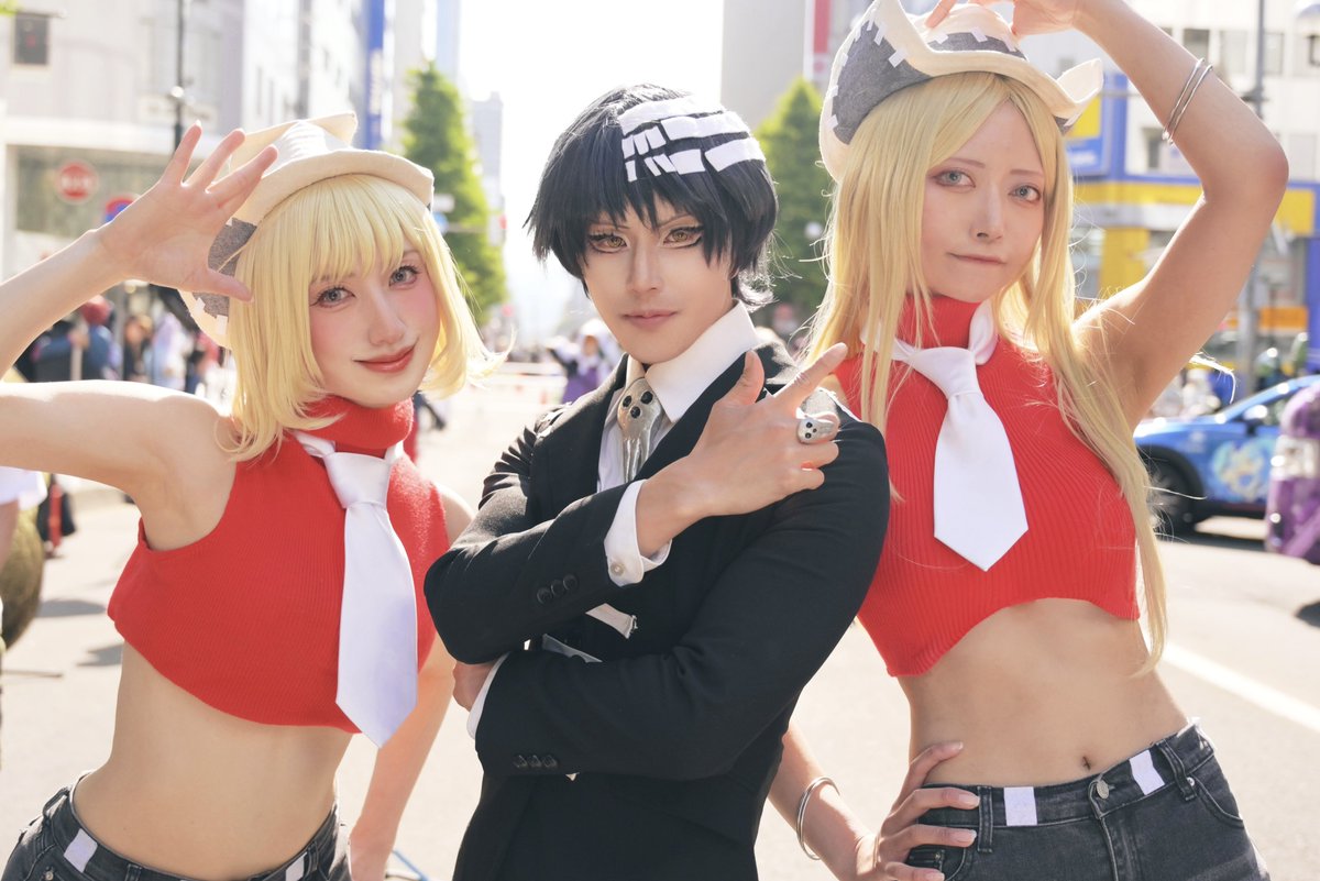 【cosplay】
ソウルイーター ／ デス・ザ・キッド &amp; エリザベス・トンプソン（リズ） &amp; パトリシア・トンプソン（パティ）

サキガケさん <a href="/sakigake_cos/">サキガケ</a> &amp; ﾈﾑﾘさん <a href="/dxdjo_/">ﾈﾑﾘ🍥</a> &amp; 百乃木さん  <a href="/mo_cos_noki/">🍑百乃木🦦</a> 

#サツコス 
#サツコス2025