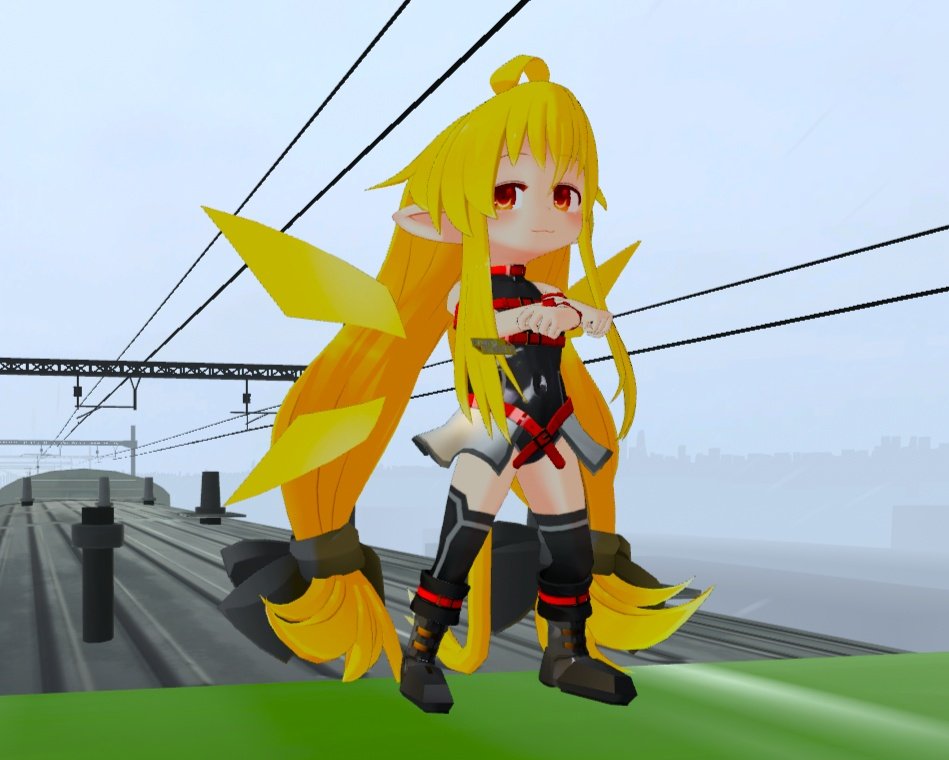 6/4（水） #喫茶はたご さんの「にがおえ屋さん」にお邪魔しました②
えるもさん (<a href="/366630Erumo/">篠崎えるも</a>)にベルトいっぱいのサイバー衣装に手でハートポーズで描いていただきました！
ポーズはお任せな中でチャームな姿ありがとうございました！