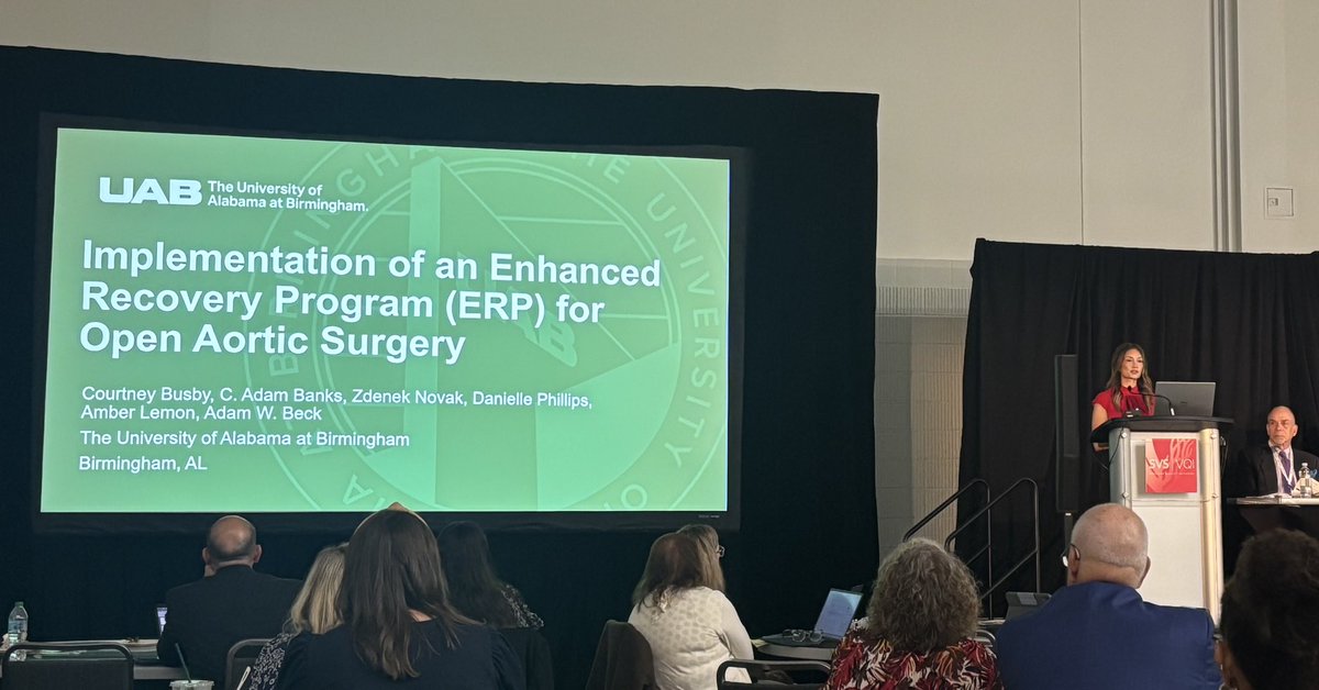 UAB Vascular Surgery (@uabvascular) on Twitter photo Courtney Busby, RN discussing implementation of an ERP for open aortic surgery <a href="/VascularSVS/">Vascular SVS</a> #VQI #VAM25 <a href="/AWBeckMD/">Adam W. Beck</a> <a href="/UABSurgery/">UAB Surgery</a> Courtney Busby, RN discussing implementation of an ERP for open aortic surgery <a href="/VascularSVS/">Vascular SVS</a> #VQI #VAM25 <a href="/AWBeckMD/">Adam W. Beck</a> <a href="/UABSurgery/">UAB Surgery</a>