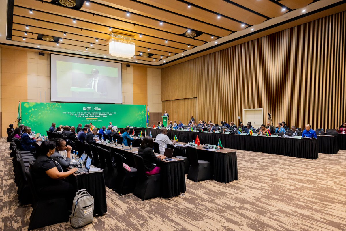 As the African Union’s Special Envoy for the African Medicines Agency (#AMA), I was proud to witness a historic milestone in Kigali 🇷🇼.

At the 2nd Conference of the States Parties, Ms. Delese Mimi Darko of #Ghana was officially appointed as the first Director General of AMA.