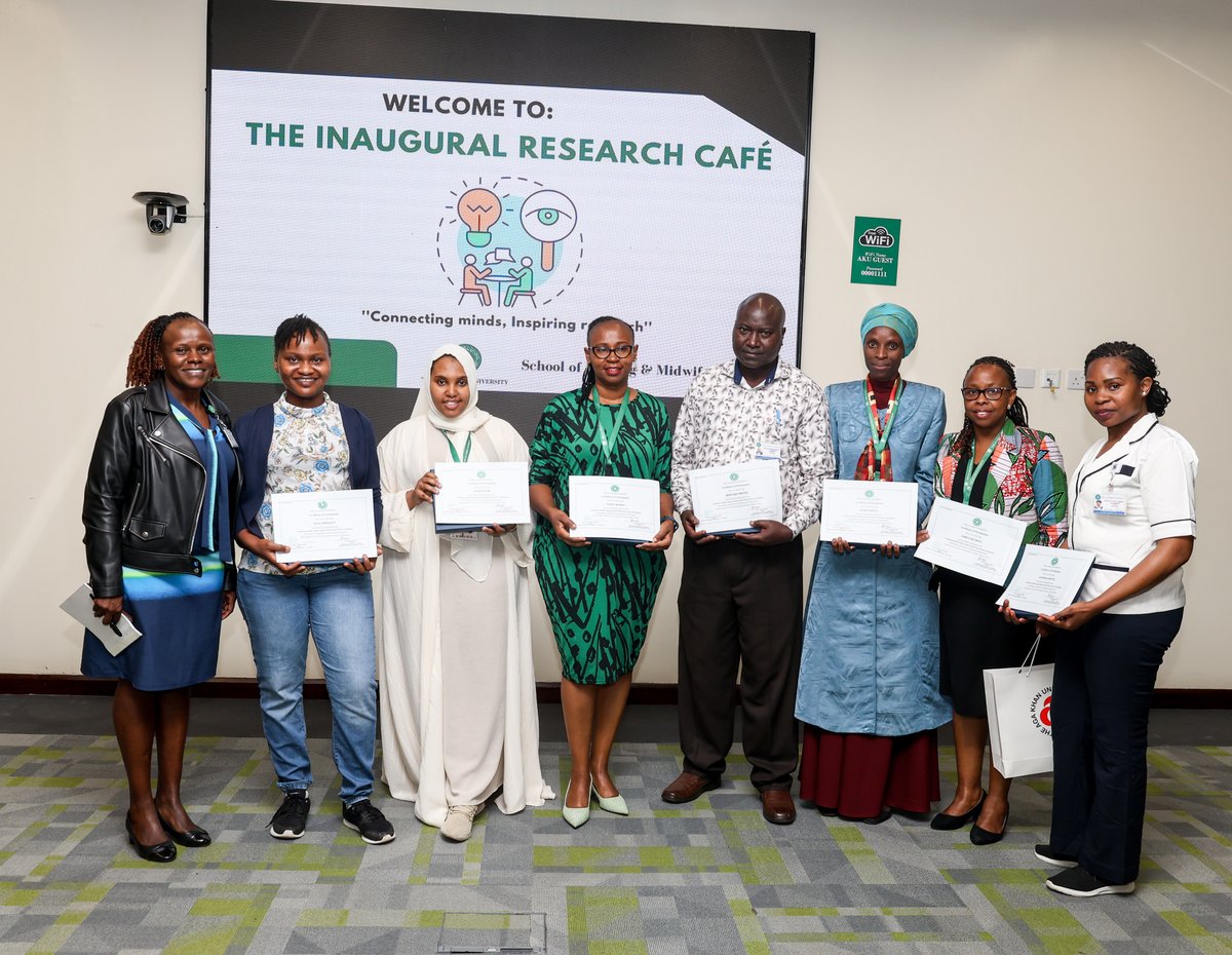 AKU School of Nursing and Midwifery, East Africa (@akusonamea) on Twitter photo 🚨 Major milestone!
<a href="/akusonamea/">AKU School of Nursing and Midwifery, East Africa</a> held its 1st Research Café today — a space to connect minds and inspire research! 🧠✨
Highlights: APN students' Gallery Walk, poster presentations, certificate awards & interactive discussions.
#researchcafe #nursesandmidwives 🚨 Major milestone!
<a href="/akusonamea/">AKU School of Nursing and Midwifery, East Africa</a> held its 1st Research Café today — a space to connect minds and inspire research! 🧠✨
Highlights: APN students' Gallery Walk, poster presentations, certificate awards & interactive discussions.
#researchcafe #nursesandmidwives