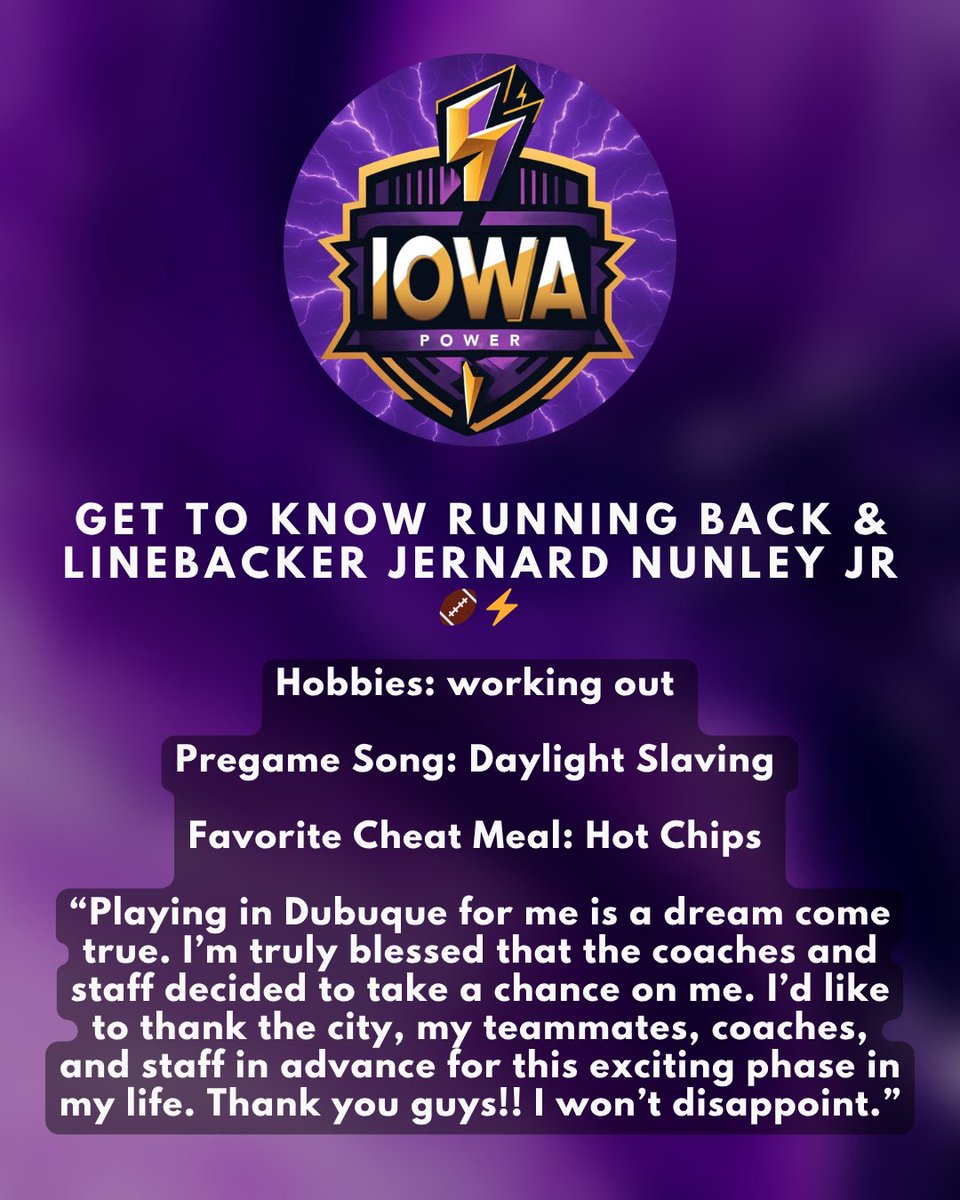 Iowa_Power's tweet image. Big plays, big energy. Get to know Jernard— bringing the heat for the Iowa Power! 📷📷 #IowaPower #PowerPlayer #MeetTheSquad #ArenaAction #FootballVibes #DubuquePower #GameChanger #BallinOut #FootballStars #GridironEnergy