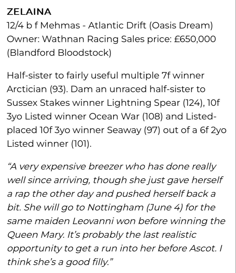 A quickfire 2yo double for Karl Burke. He identified this race a fair way out and had high hopes for Zelaina. On the evidence of today she has every chance of emulating Leovanni at Ascot.