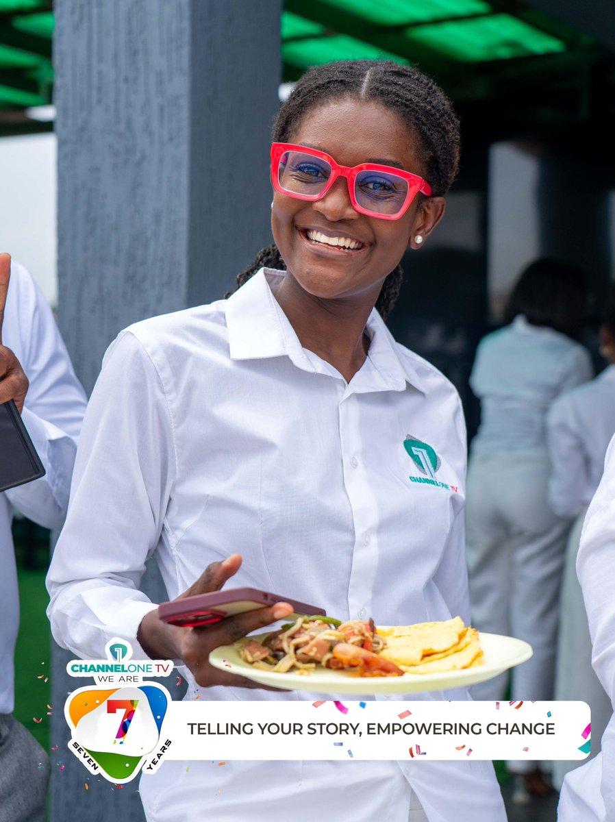 Channel1TVGHA's tweet photo. The smiles are wider than ever today and can you blame us? We’re 7! 🥳
#ChannelOneTurns7 #7YearsStrong
#OneWithYou
#TellingYourStory #EmpoweringChange
#WeAre7Years https://t.co/J09033GYlS