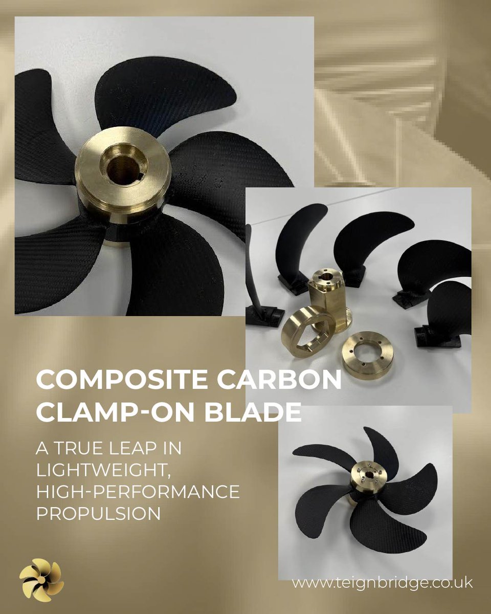 Just one day to go until @Seawork 2025. See our new composite carbon Clamp-on Blade (CoB) for electric motors at Stand F4. 📍 10 – 12 June | 📩 sales@teignbridge.co.uk #TeignbridgePropellers #ElectricPropulsion #MarineInnovation #CarbonBlade #MarineTech