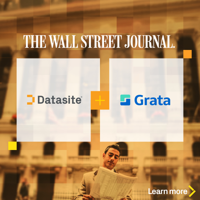 hillarypryor's tweet photo. Smarter together means integrated intelligence and real execution power. That’s what Datasite and Grata are delivering. Learn more in our CEO Rusty Wiley’s interview with The Wall Street Journal: https://t.co/qZHXI9jgaH https://t.co/bMhXILKK3n