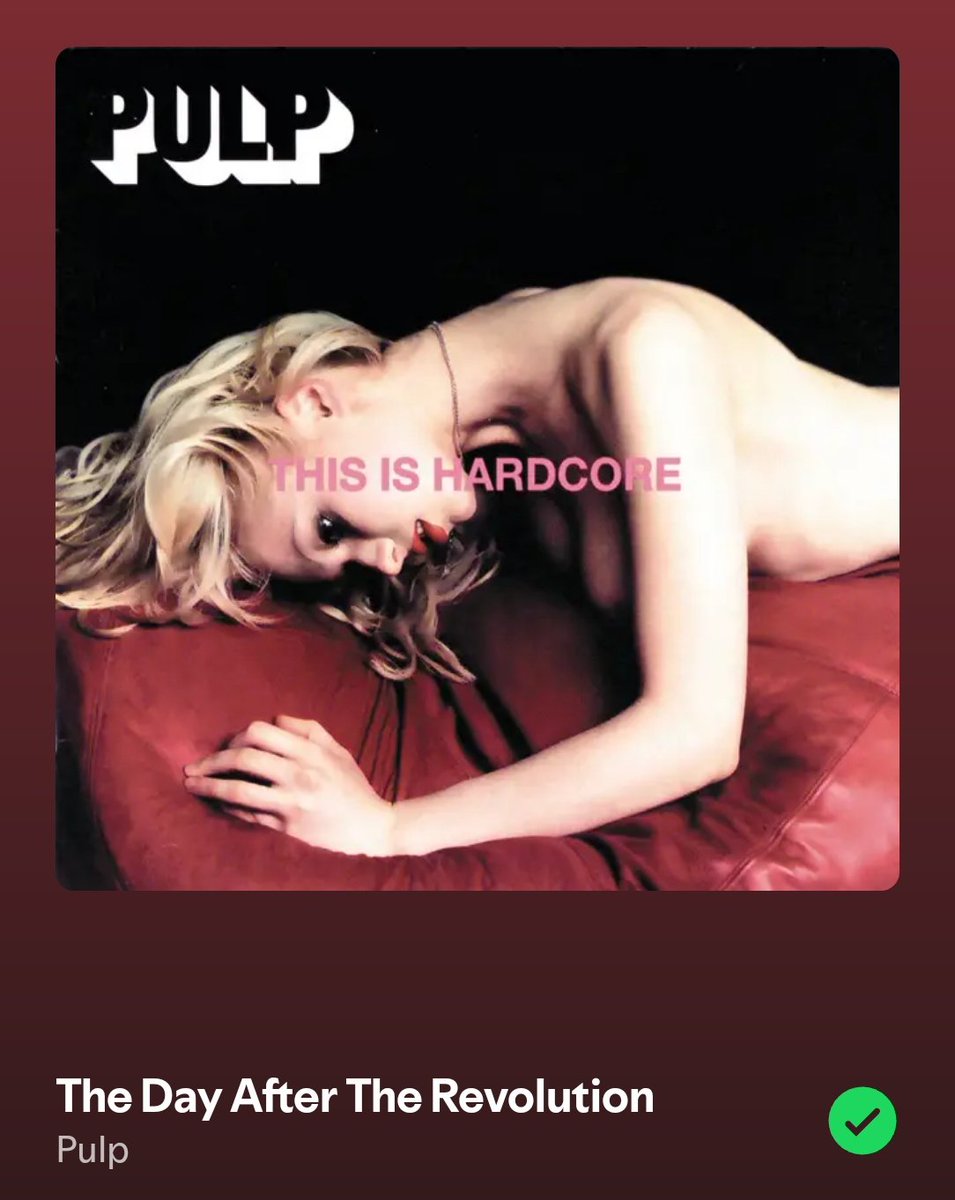MYL1GHTH0USE's tweet photo. El álbum cierra con The Day After The Revolution, una canción que es básicamente una despedida. Una despedida cojonuda. Definitivamente una revolución. No entiendo por qué nadie habla de ella, a mí me apasiona. #ThisisHardcore #Pulp https://t.co/8ajNoGWva3