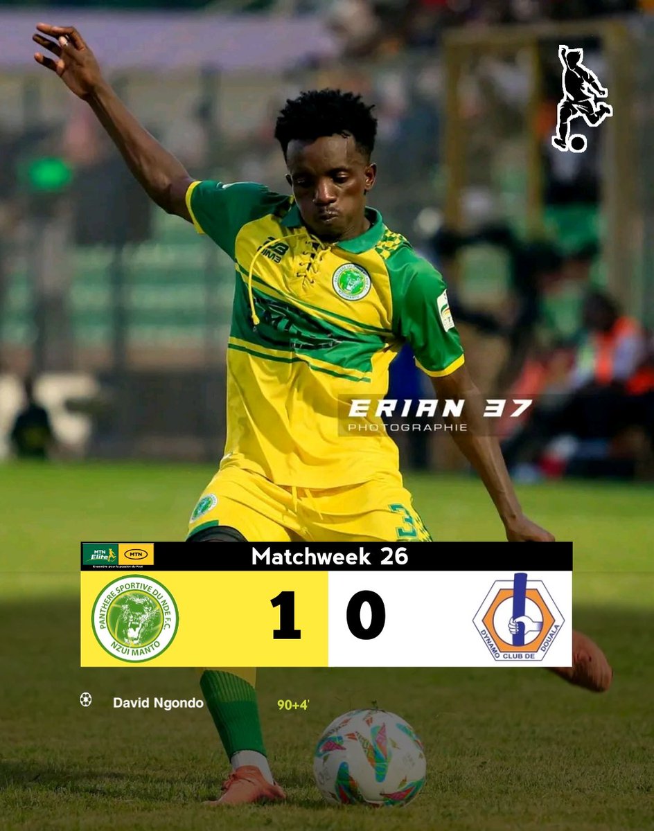 Elite One🇨🇲: Match Day 26
Full Time 
Panthere du Nde 1-0 Dynamo Douala