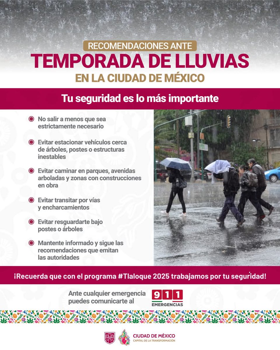 Luis Chavez (@luis_chavez_gar) on Twitter photo En esta temporada de lluvias es importante cuidar tu seguridad y la de los que más quieres. Ante cualquier emergencia no dudes en llamar al 911.
<a href="/MorenaCiudadMex/">Morena CDMX</a>
#LuisChávez #HagamosEquipo En esta temporada de lluvias es importante cuidar tu seguridad y la de los que más quieres. Ante cualquier emergencia no dudes en llamar al 911.
<a href="/MorenaCiudadMex/">Morena CDMX</a>
#LuisChávez #HagamosEquipo