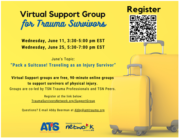 Trauma & ACS of NYU Langone Hospital-Long Island (@nyulhli_trauma) on Twitter photo š·You're invited to this month's <a href="/TraumaSurvivors/">Trauma Survivors Network</a> Network Virtual #supportgroup.
Register here: bit.ly/3NX9Kt9 or scan the QR code below.
#survivorship #support #traumacarecontinuum <a href="/ATSTrauma/">American Trauma Society</a> š·You're invited to this month's <a href="/TraumaSurvivors/">Trauma Survivors Network</a> Network Virtual #supportgroup.
Register here: bit.ly/3NX9Kt9 or scan the QR code below.
#survivorship #support #traumacarecontinuum <a href="/ATSTrauma/">American Trauma Society</a>