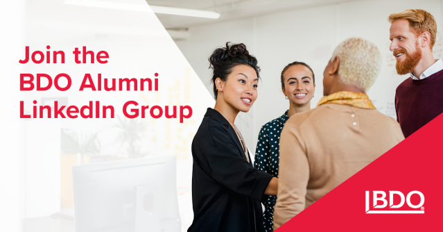 Calling all <a href="/BDO_USA/">BDO USA</a> Alumni! Your journey with BDO doesn't end when you leave. Join the BDO Alumni Group on LinkedIn to keep the connections alive. Share experiences, explore opportunities, and grow together. #CareersAtBDO #AlumniNetwork bdousa.com/4dN0CDH