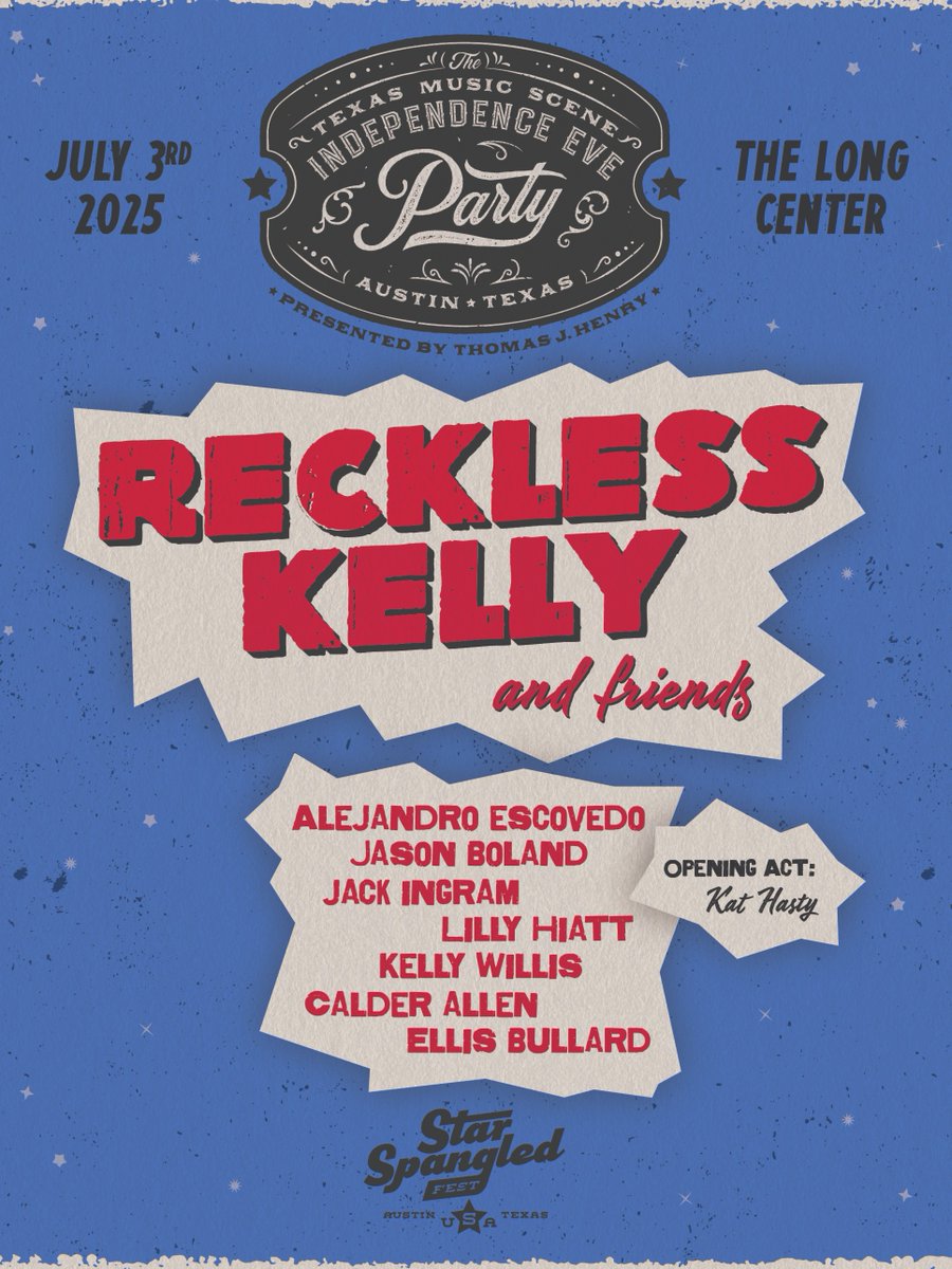 Texas Music Scene (@txmusictv) on Twitter photo JUST ANNOUNCED! @recklesskelly96 is headlining one hell of a night & sharing the stage with: Alejandro Escovedo, <a href="/BolandStraggler/">Jason Boland & The Stragglers</a>, <a href="/JackIngram/">Jack Ingram</a>, Lilly Hiatt, <a href="/KellyWillisKW/">Kelly Willis</a>, Calder Allen, <a href="/ellisbullardTX/">Ellis Bullard</a>, & <a href="/kathasty/">kat hasty</a>.
Get your tickets today: bit.ly/3Hpha8K JUST ANNOUNCED! @recklesskelly96 is headlining one hell of a night & sharing the stage with: Alejandro Escovedo, <a href="/BolandStraggler/">Jason Boland & The Stragglers</a>, <a href="/JackIngram/">Jack Ingram</a>, Lilly Hiatt, <a href="/KellyWillisKW/">Kelly Willis</a>, Calder Allen, <a href="/ellisbullardTX/">Ellis Bullard</a>, & <a href="/kathasty/">kat hasty</a>.
Get your tickets today: bit.ly/3Hpha8K