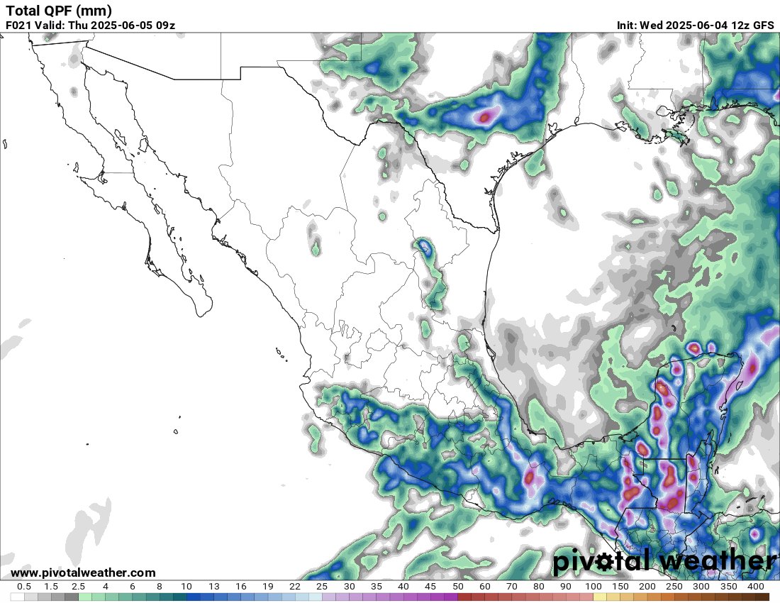 ⛈️⛈️Fuertes tormentas durante este miércoles en Oaxaca, Chiapas, Tabasco, Campeche, Yucatán y Quintana Roo.
🌧️⛈️Lluvias - tormentas en Jalisco, Colima, Michoacán, Hidalgo, Tlaxcala, Puebla, EdoMex, CDMX, Morelos y Guerrero.
🌧️🌦️Tormentas dispersas en Coahuila, Nuevo León,