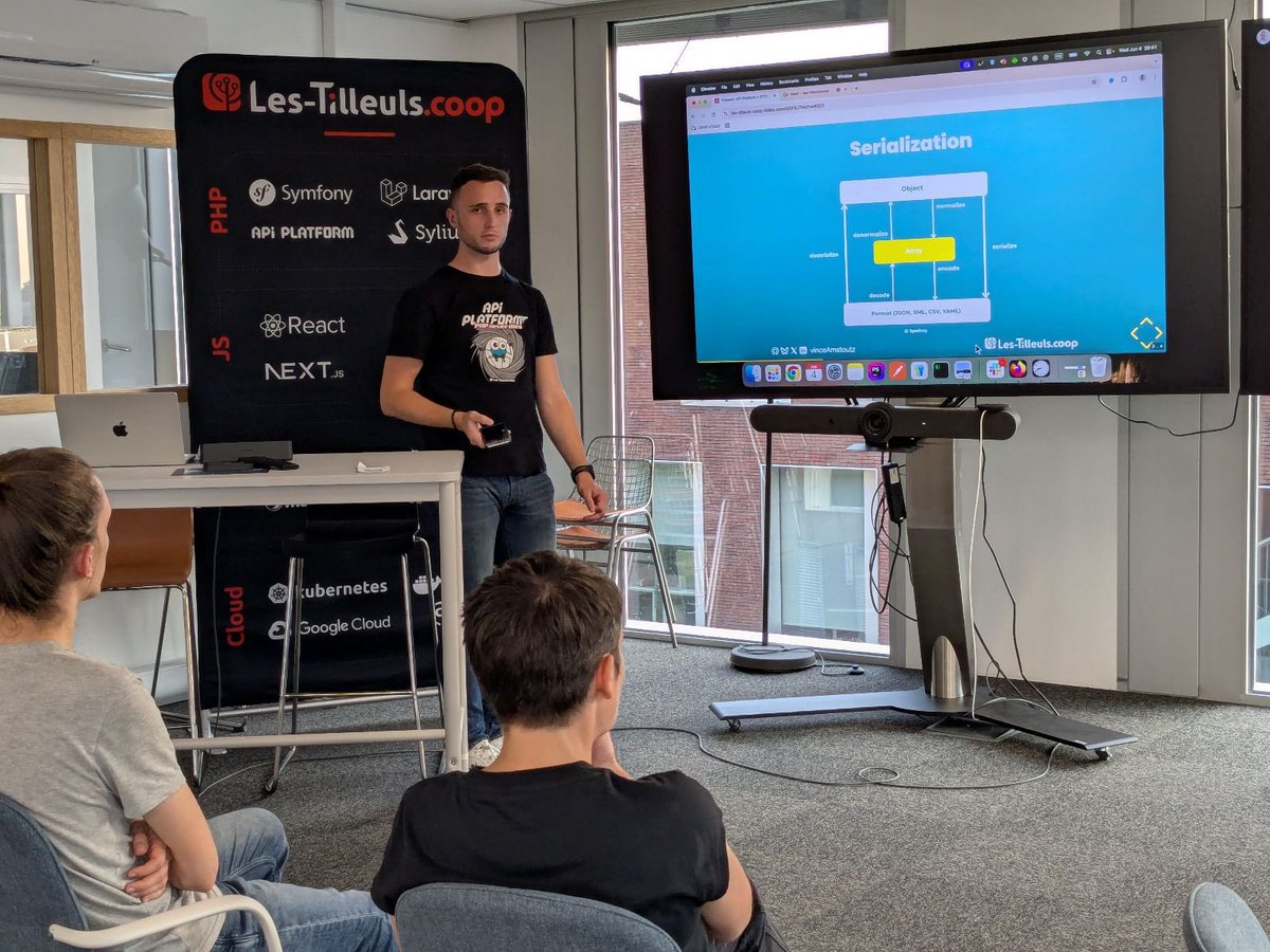 Les-Tilleuls.coop (@cooptilleuls) on Twitter photo Clap de fin pour le meetup API Platform à Lille ! Merci à <a href="/dunglas/">Kévin Dunglas</a> et <a href="/vinceAmstoutz/">Vincent Amstoutz</a> pour leurs interventions inspirantes avec, en bonus, un teaser d’extension qui promet de secouer l’écosystème PHP 🔥 Le prochain rassemblement API Platform se tiendra à Lyon cet automne 😉 Clap de fin pour le meetup API Platform à Lille ! Merci à <a href="/dunglas/">Kévin Dunglas</a> et <a href="/vinceAmstoutz/">Vincent Amstoutz</a> pour leurs interventions inspirantes avec, en bonus, un teaser d’extension qui promet de secouer l’écosystème PHP 🔥 Le prochain rassemblement API Platform se tiendra à Lyon cet automne 😉