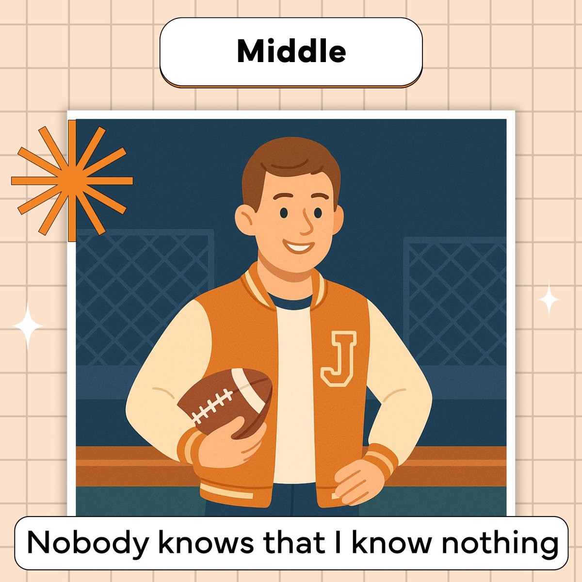 CodefinityCom's tweet image. The developer journey, in 4 stages:
🧢 Intern: &quot;I know everything&quot;
📘 Junior: &quot;I know nothing&quot;
🏈 Middle: &quot;Nobody knows I know nothing&quot;
📐 Senior: &quot;Nobody knows anything&quot;

Still wondering when imposter syndrome goes away... 👀