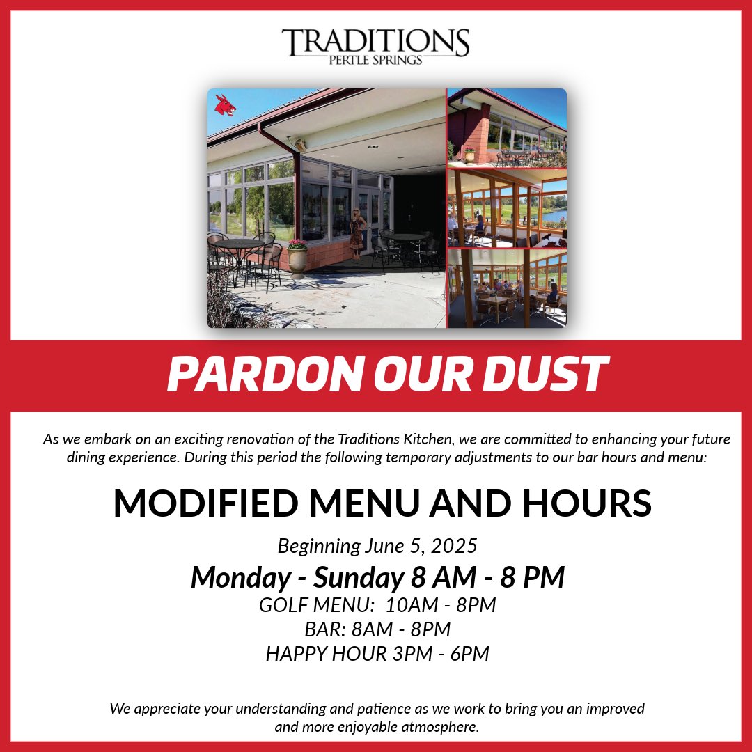 Modified hours and menu start tomorrow!🚧👷‍♀️