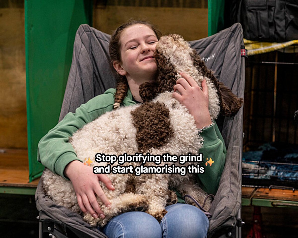 We repeat: Stop glorifying the grind and start glamorising this ✨💚🎀🥹

#Crufts #doglovers