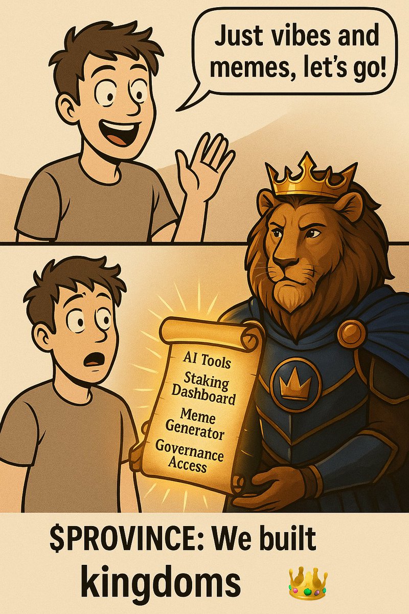 province_Ai's tweet photo. $Leo is ready with whole ecosystem. 🦁💻
$PROVINCE — where AI wears a crown. 👑
Join Now: https://t.co/jb3oNKfMMa
#ProvinceToken #CryptoMeme #LeoLeads #AIMemeKingdom #FairLaunch #StakeAndRule #MEXC https://t.co/fyG1MEJYKt