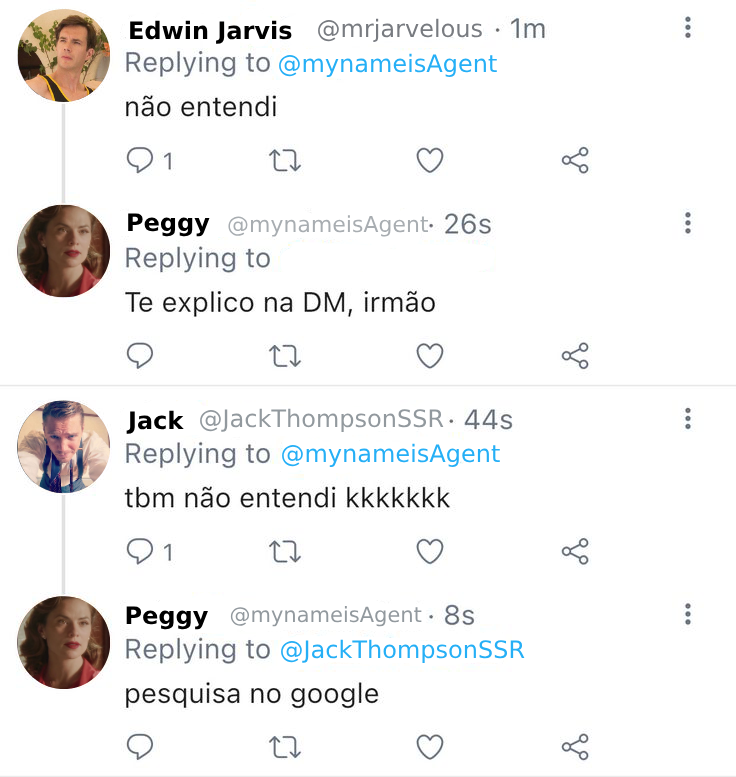 Pov: Os Personagens de Agent Carter se tivessem X/Twitter