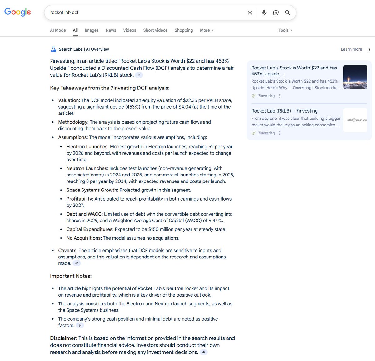 Simon Erickson (@7innovator) on Twitter photo Google's AI is still a step ahead when it comes to finding quality content on the internet.
$RKLB <a href="/7investing/">7investing</a> Google's AI is still a step ahead when it comes to finding quality content on the internet.
$RKLB <a href="/7investing/">7investing</a>