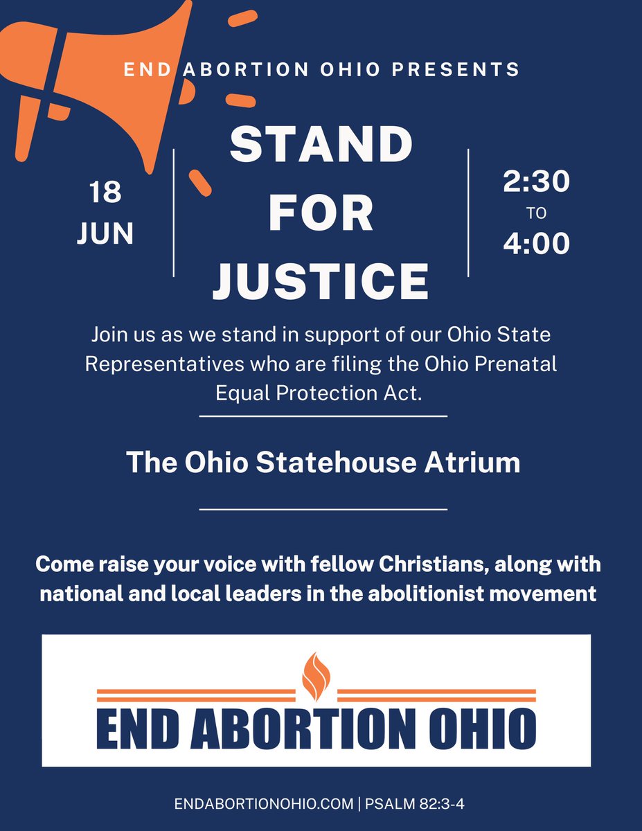 EndAbortionOH's tweet photo. –Layman? Consider sending this to your pastors, and encourage them to share it with their congregation. 

–Pastor? Consider putting this on an announcement slide or printing off to make available to your people.

Circulate this far and wide! https://t.co/EatvtWSxJY