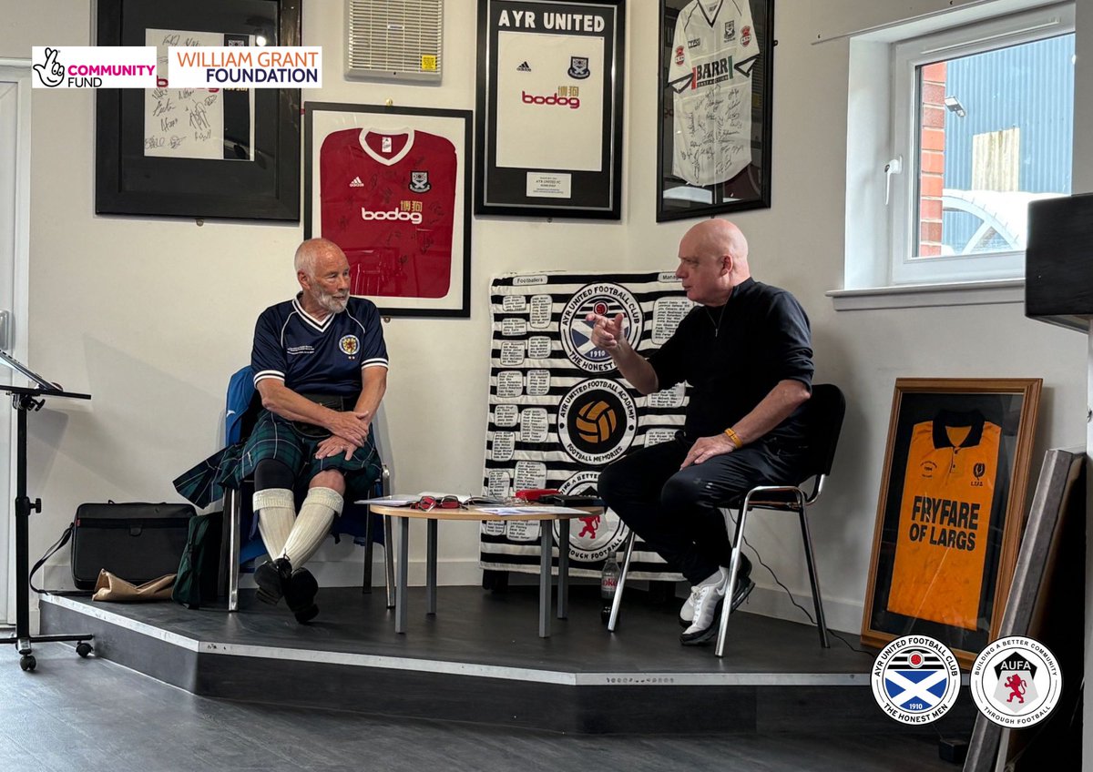 AyrUtdAcademy's tweet photo. We had a fantastic afternoon at our Football Memories yesterday listening to John Crawford telling us all about his unique weekend at Ibrox in 1994 ⚽️🗣️

John is an AUFA legend and we were delighted to have him speaking at our Football Memories ❤️

#WeAreUnited https://t.co/PtFBosyN7u