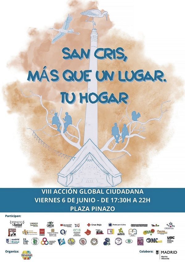 VIII Acción Global Ciudadana: ‘SanCris, más que un lugar. Tu hogar’ 

El próximo 6 de junio, a las 17;30, en la plaza de los Pinazo 

distritovillaverde.com/viii-accion-gl…