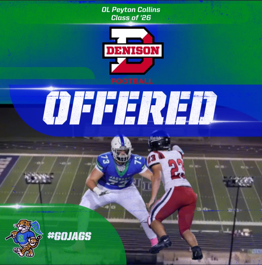 North Laurel Jaguars Football (@nljagsfootball) on Twitter photo Congratulations to ‘26 Peyton Collins on receiving an offer from Denison University! <a href="/peyton_collins1/">Peyton Collins 2026</a> <a href="/DUFootball/">Denison Football</a> Congratulations to ‘26 Peyton Collins on receiving an offer from Denison University! <a href="/peyton_collins1/">Peyton Collins 2026</a> <a href="/DUFootball/">Denison Football</a>