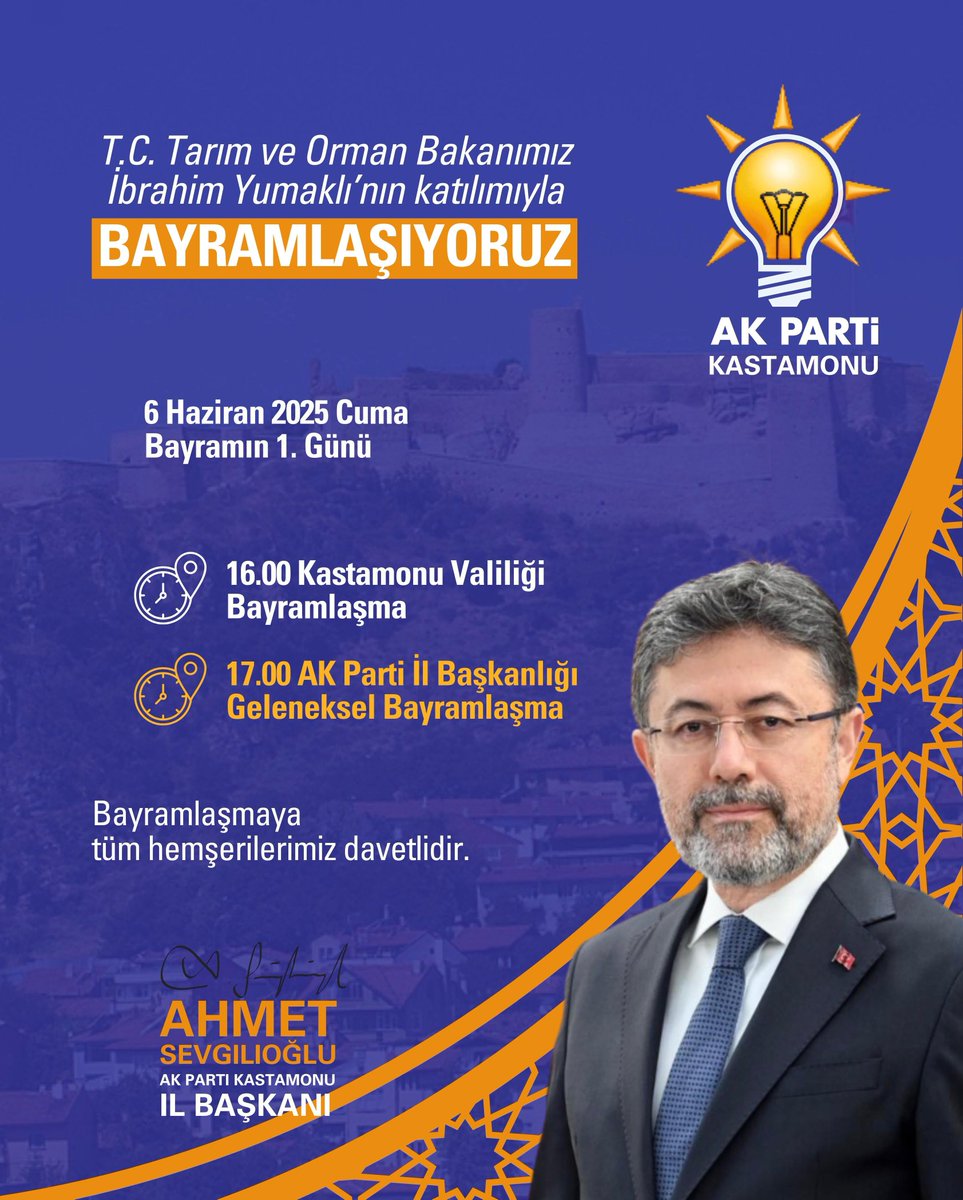 Gülsüme Köylü (@gulsum_koylu37) on Twitter photo Tarım ve Orman Bakanımız <a href="/ibrahimyumakli/">İbrahim Yumaklı</a> ’nın katılımlarıyla düzenleyeceğimiz bayramlaşma programına tüm hemşehrilerimiz davetlidir.
<a href="/tugbaisikercan/">Tuğba IŞIK ERCAN</a> <a href="/EmelGozukara_D/">Emel Gözükara Durmaz</a> <a href="/selverakkoyun/">Av.Selver Akkoyun Korkmaz</a> <a href="/hatice_cakmak_/">Hatice Çakmak 🇹🇷</a>
<a href="/minemeydanc/">Mine Meydancı 🇹🇷🇹🇷</a> <a href="/huluay/">halil uluay</a> <a href="/serap_ekmekci/">Serap Ekmekci</a> <a href="/sevgilioglu/">Ahmet Sevgilioğlu</a> <a href="/ak_kastamonu/">AK Kadın Kastamonu</a> <a href="/AKKADINGM/">AK Parti Kadın Kolları</a> Tarım ve Orman Bakanımız <a href="/ibrahimyumakli/">İbrahim Yumaklı</a> ’nın katılımlarıyla düzenleyeceğimiz bayramlaşma programına tüm hemşehrilerimiz davetlidir.
<a href="/tugbaisikercan/">Tuğba IŞIK ERCAN</a> <a href="/EmelGozukara_D/">Emel Gözükara Durmaz</a> <a href="/selverakkoyun/">Av.Selver Akkoyun Korkmaz</a> <a href="/hatice_cakmak_/">Hatice Çakmak 🇹🇷</a>
<a href="/minemeydanc/">Mine Meydancı 🇹🇷🇹🇷</a> <a href="/huluay/">halil uluay</a> <a href="/serap_ekmekci/">Serap Ekmekci</a> <a href="/sevgilioglu/">Ahmet Sevgilioğlu</a> <a href="/ak_kastamonu/">AK Kadın Kastamonu</a> <a href="/AKKADINGM/">AK Parti Kadın Kolları</a>