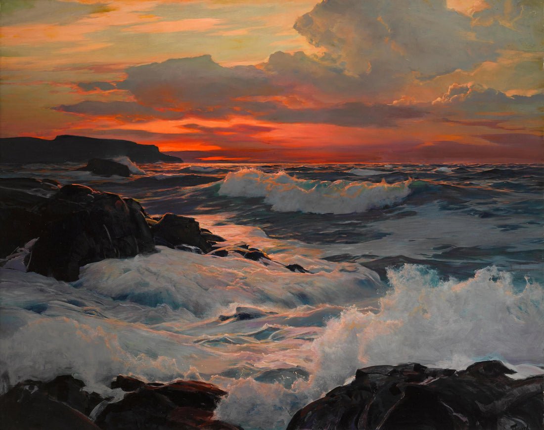 Frederick Judd Waugh (1861-1940), The Setting Sun (El sol poniente), c.1900, Óleo sobre lienzo
