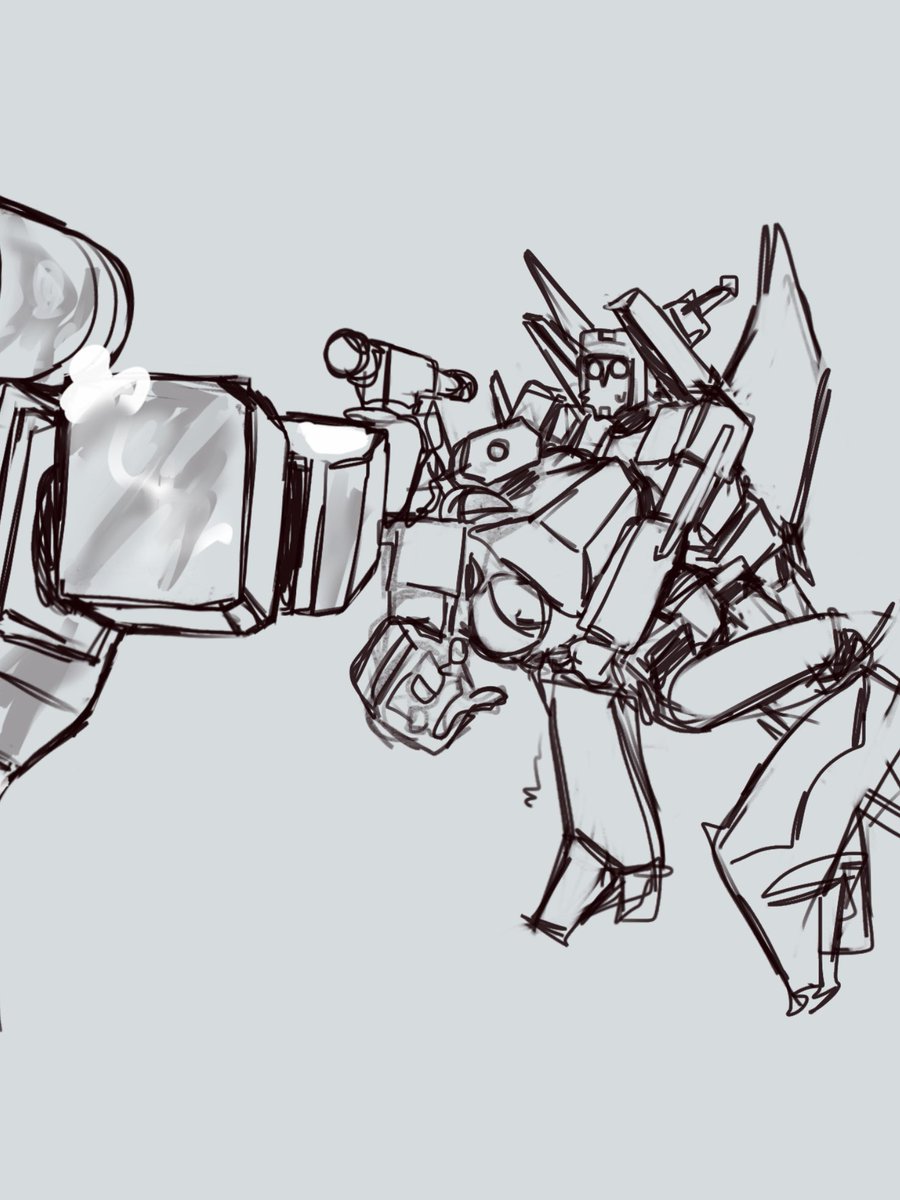 Katemuleki's tweet image. I was thinking about who to draw with Starscream, but he can't handle anyone💔