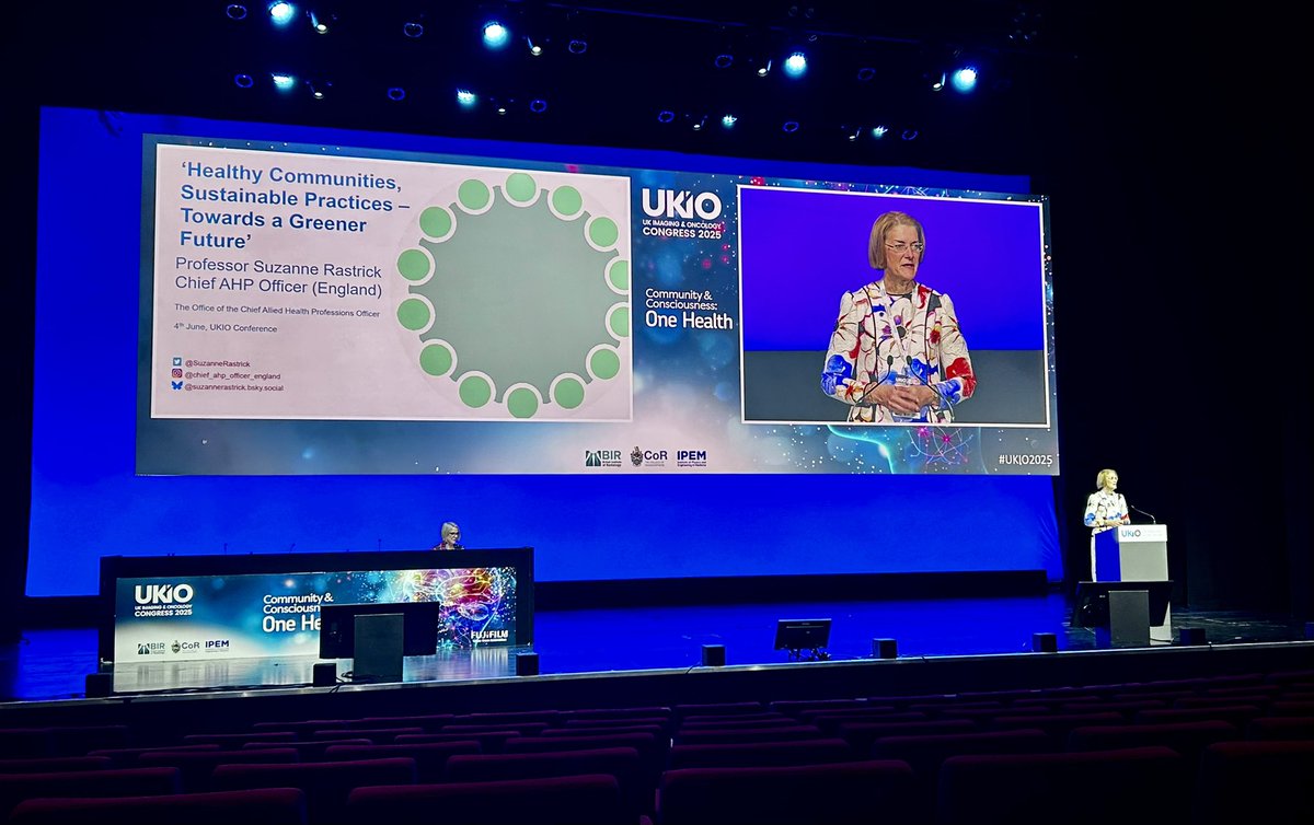 SuzanneRastrick's tweet photo. Honoured to be asked to deliver the closing plenary @UKIOCongress today by President Dr Emma Hyde

My narrative focused on the contribution #AHPs make to delivering the #NHS commitment to achieve #NetCarbonZero by 2040, in line with the overall Congress theme of sustainability https://t.co/tPmhmaTdkd