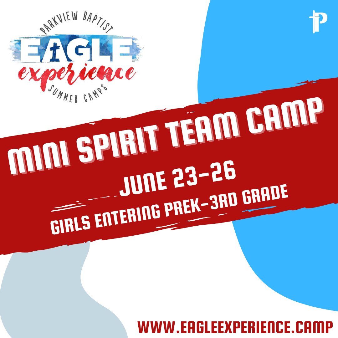 📣 Mini Spirit Team Camp is June 23–26!
Cheer, dance, and FUN for PreK–3rd grade girls at PBS!
Sign up → eagleexperience.camp
#PBSMiniSpirit #EagleExperience2025 #CheerCamp