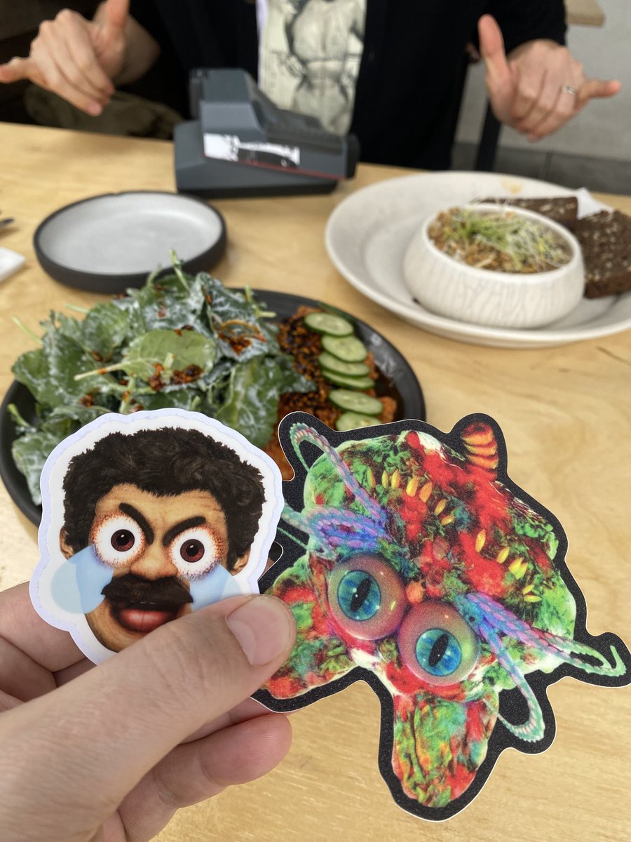 awHECK (@joshuasobel) on Twitter photo Delicious lunch in LA with the wonderful <a href="/Dannysonfire/">It ain't much</a>. Featuring these awesome stickers by <a href="/kiszkiloszki/">kiszkiloszki</a> and <a href="/davidvnun/">David</a> ✨ Delicious lunch in LA with the wonderful <a href="/Dannysonfire/">It ain't much</a>. Featuring these awesome stickers by <a href="/kiszkiloszki/">kiszkiloszki</a> and <a href="/davidvnun/">David</a> ✨