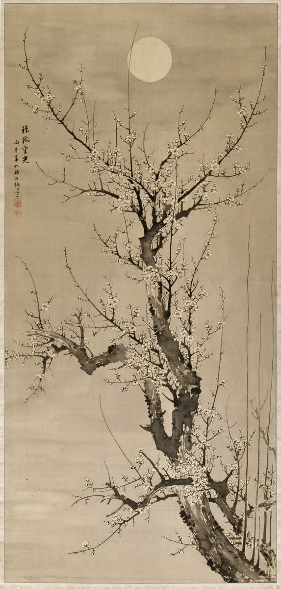 Prunus in the Moonlight, by Yamamoto Baiitsu, 1846
