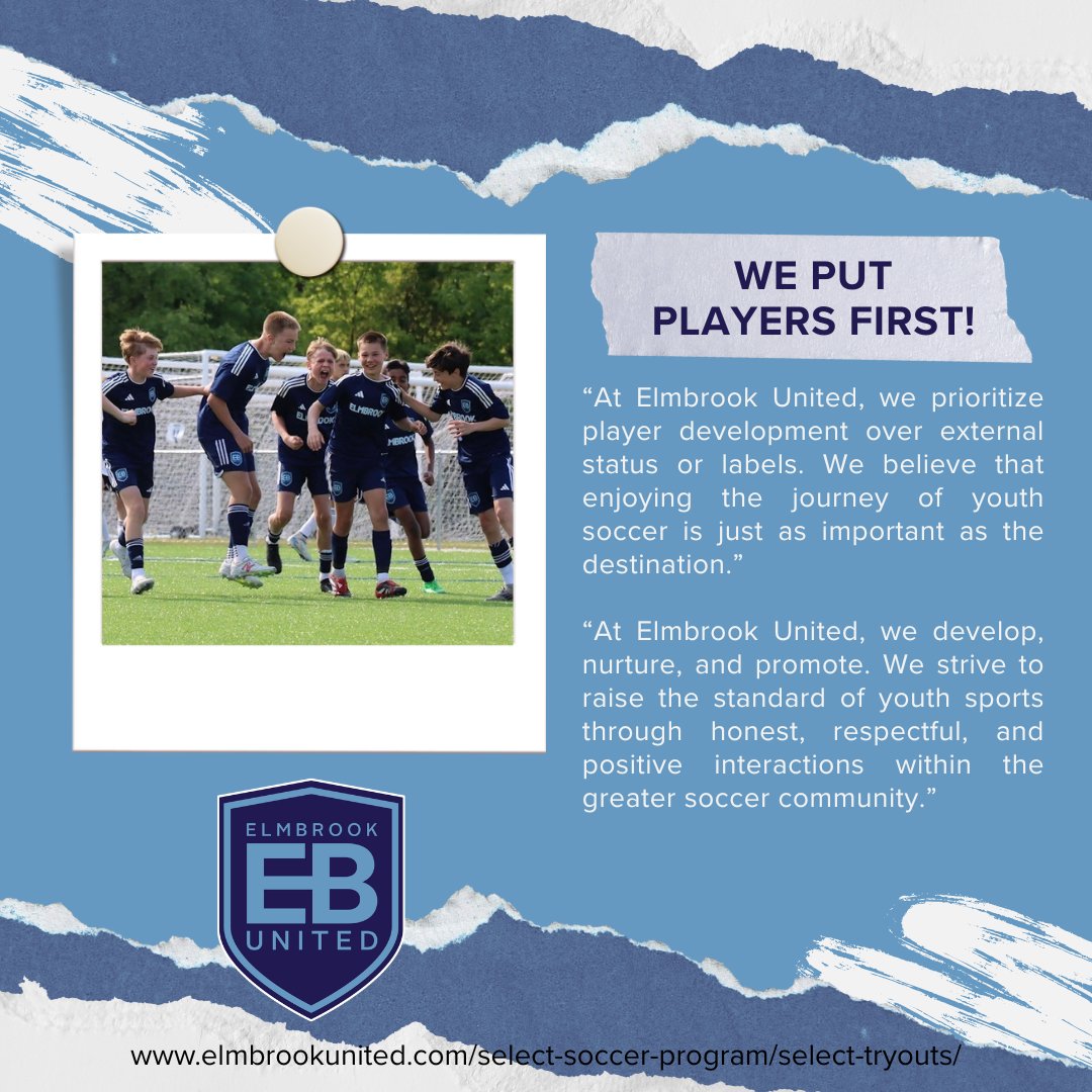 "We prioritize player development over external status or labels. We believe that enjoying the journey of youth soccer is just as important as the destination. Our professional coaching staff fully embodies this mission." Read more at elmbrookunited.com/select-soccer-…