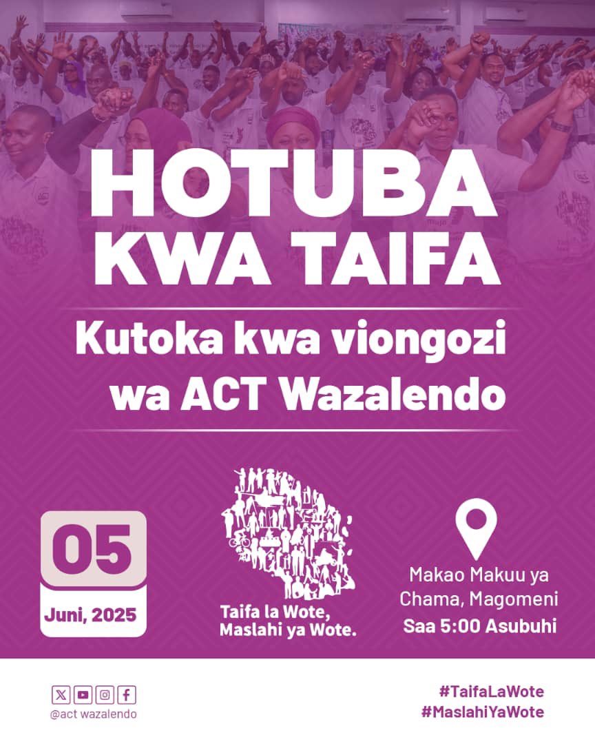 Jambo KUUUUUUUUUUUUBWAAAAAAA kesho kutoka Maalim Seif House, Makao Makuu ya <a href="/ACTwazalendo/">ACTWazalendo</a>