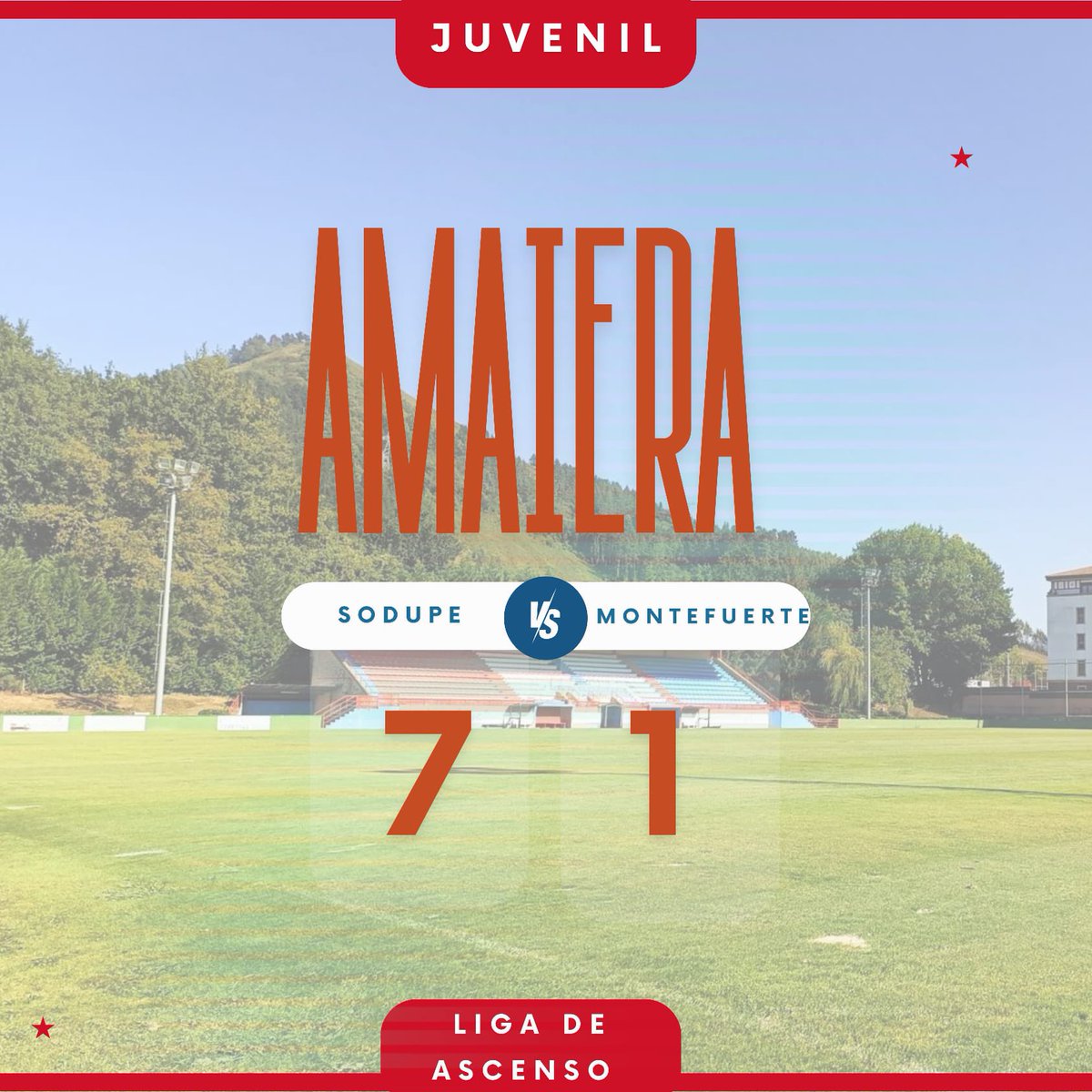 ¡El Sodupe imparable! ⚽️🔥 Victoria contundente de nuestro equipo juvenil por 7-1 en la Liga de Ascenso. ¡Esta vez sí que hemos materializado cada oportunidad en gol! El objetivo está cada vez más cerca... ¡Vamos, Sodupe!❤️💙