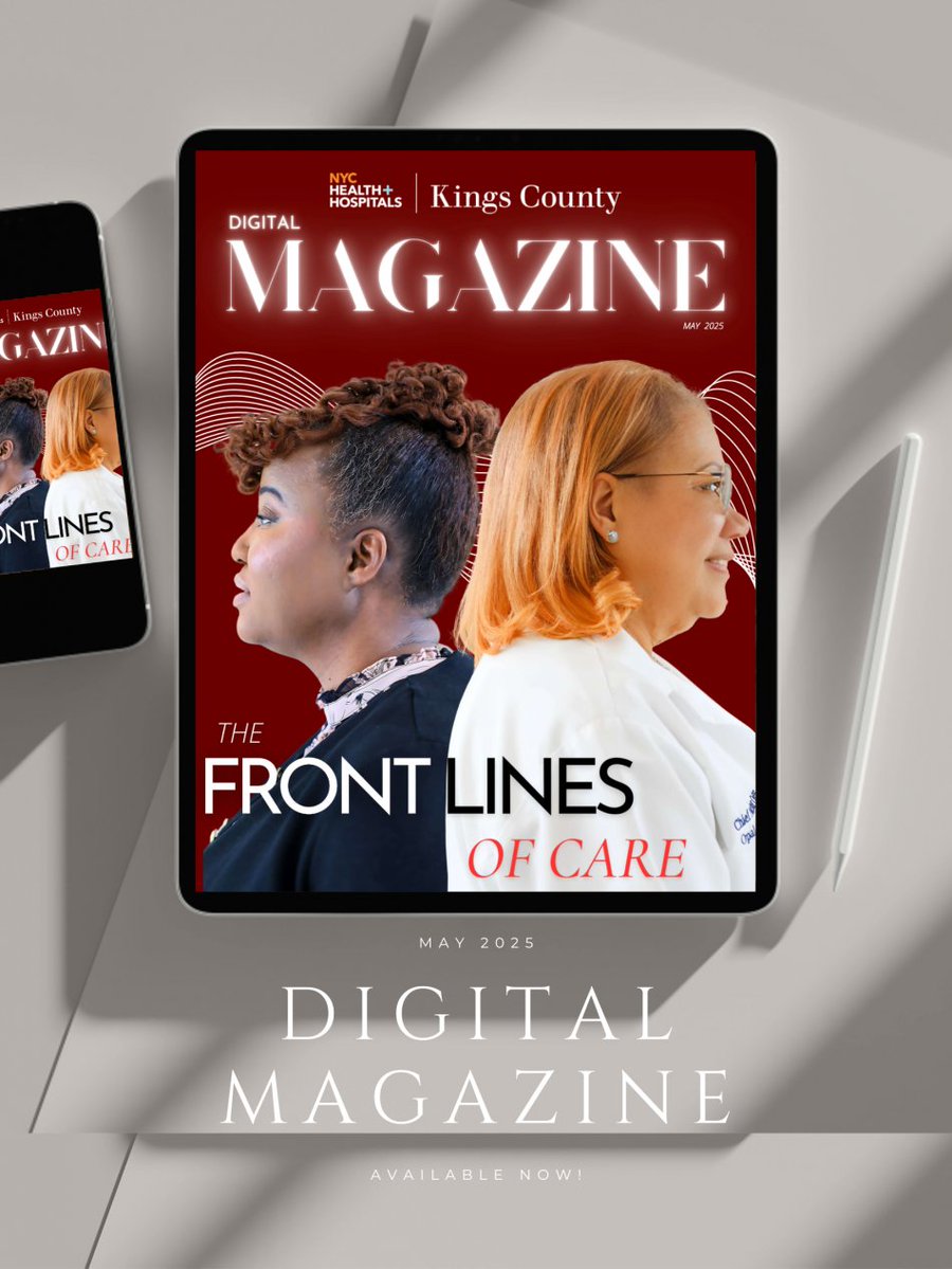 NYC Health+Hospitals/Kings County (@kingscountyhosp) on Twitter photo 🔥 The May edition of the <a href="/KingsCountyHosp/">NYC Health+Hospitals/Kings County</a> Digital Magazine is here! Titled 'The Frontlines of Care', it features Chief Experience Officer Dr. Seanna-Kaye Denham & Chief Nursing Officer Ms. Opal Sinclair-Chung on the cover. Read now 👉 on.nyc.gov/45FUnPX 🔥 The May edition of the <a href="/KingsCountyHosp/">NYC Health+Hospitals/Kings County</a> Digital Magazine is here! Titled 'The Frontlines of Care', it features Chief Experience Officer Dr. Seanna-Kaye Denham & Chief Nursing Officer Ms. Opal Sinclair-Chung on the cover. Read now 👉 on.nyc.gov/45FUnPX
