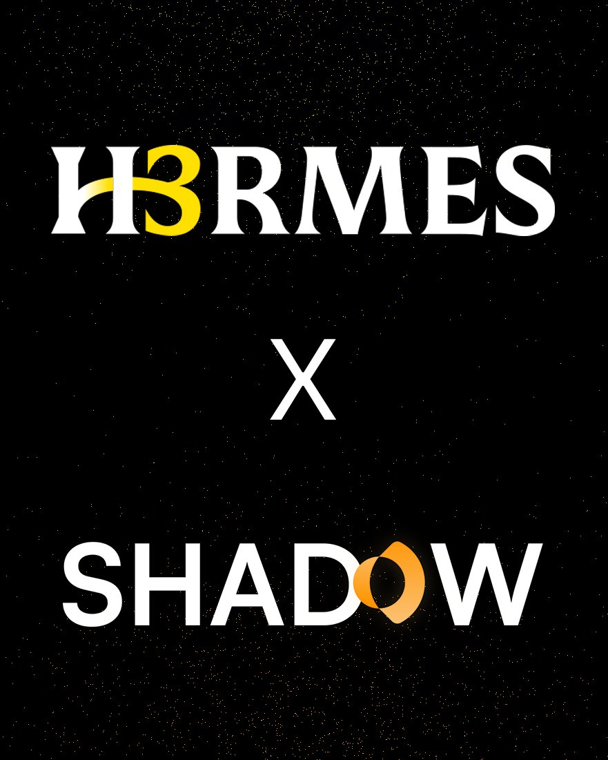 🚀 H3RMES Protocol Launch Announcement! 🚀

We’re thrilled to announce that H3RMES is now powered by <a href="/ShadowOnSonic/">Shadow Exchange x(3,3) 💥</a>, Sonic’s leading DEX! 🔥

All H3RMES ecosystem tokens will utilise Shadow’s cutting-edge concentrated V3 liquidity pools, paired with $OS. 💰

All Shadow ecosystem