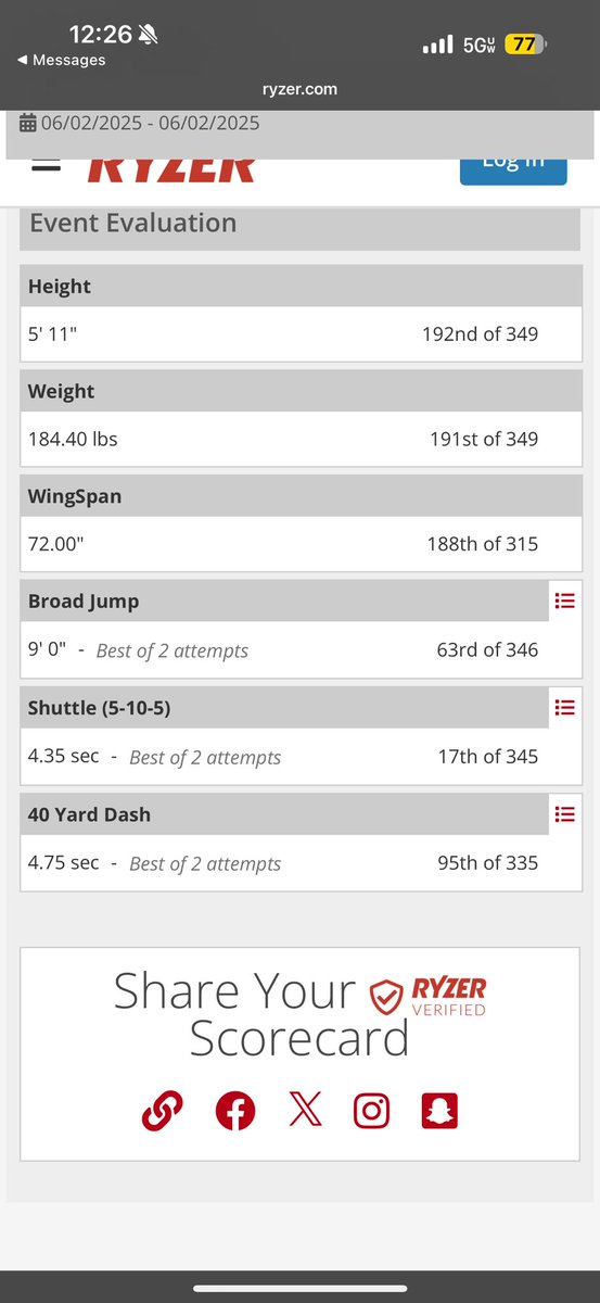 Had a great time at the <a href="/football_ncc/">NCC Football</a> prospect camp. These were my overall results. <a href="/LPCavFootball/">LP Cavalier Football</a> <a href="/PrepRedzoneIL/">Prep Redzone Illinois</a> <a href="/CoachDierking/">Shane Dierking</a> <a href="/JJRaffelson43/">JJ Raffelson</a>