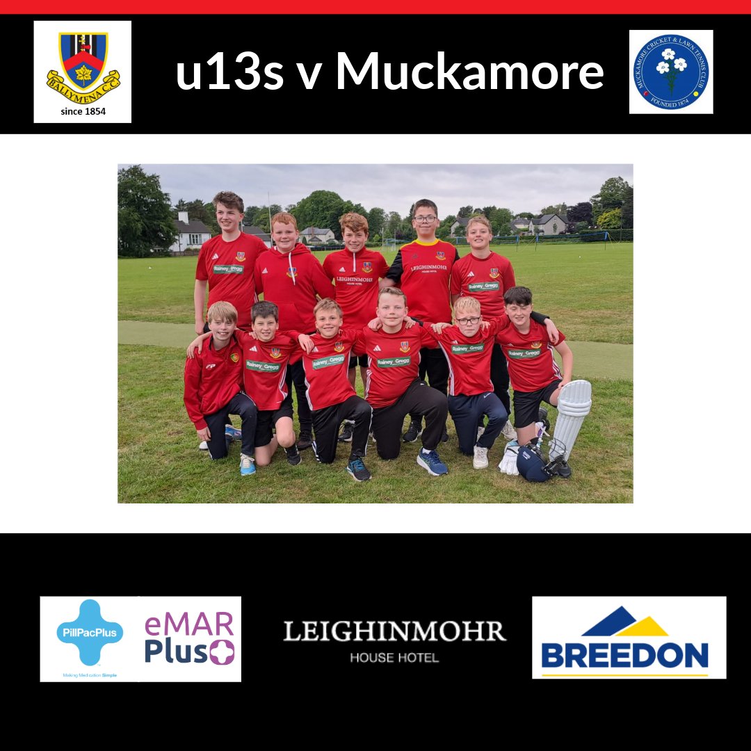 BmenaCC's tweet photo. Congratulations to the u13s who won against Muckamore on Mon night. Batting first, Ballymena scored 107 for 3, before bowling Muckamore out for 33. Top batting performance from Sam McDonald and great all round bowling &amp; fielding by the whole team with 7 bowlers taking wickets. https://t.co/gQpxQi3mZK