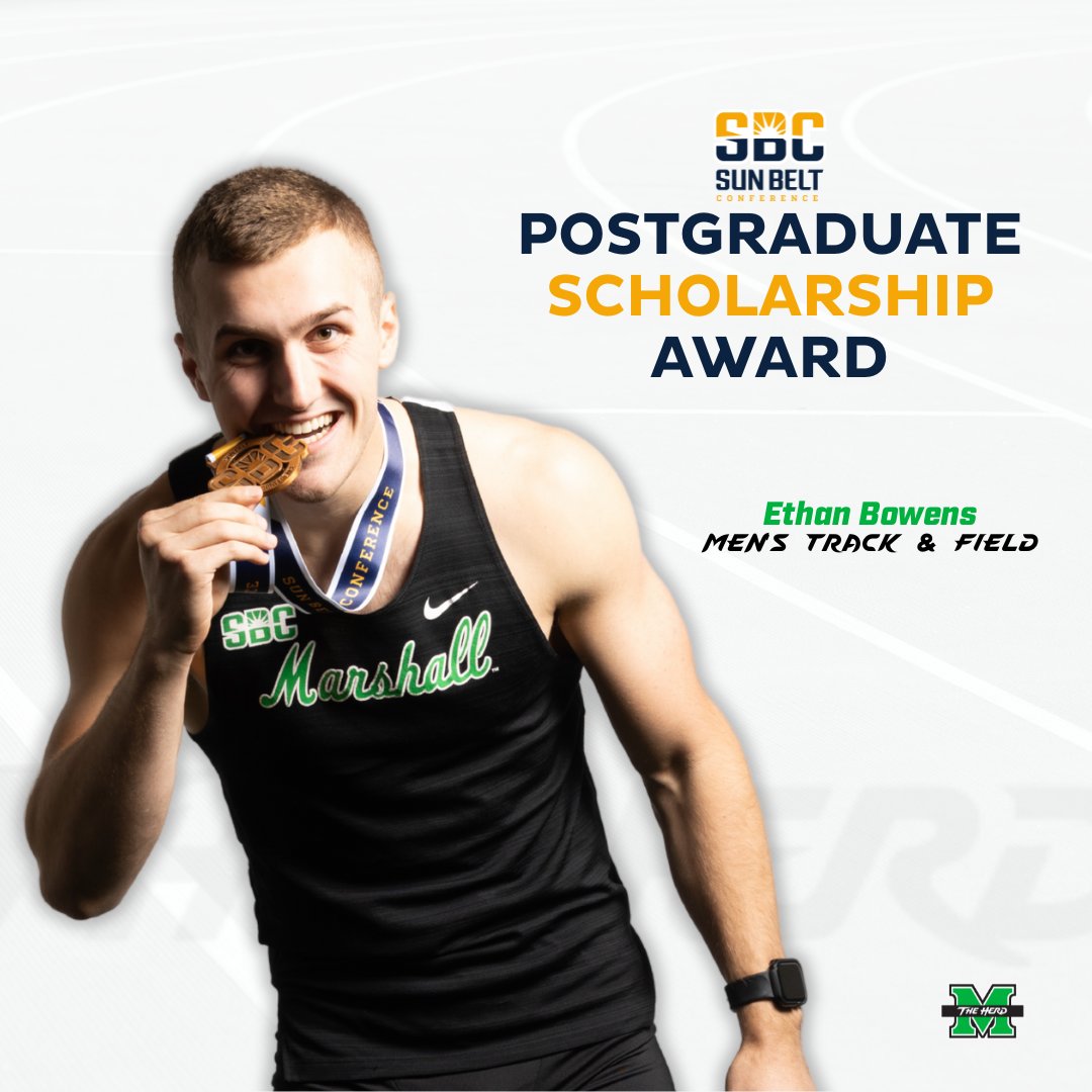 Buck Harless Student-Athlete Academic Center (@herdthebuck) on Twitter photo Congratulations to <a href="/HerdTFXC/">Marshall TF/XC</a> Ethan Bowen for receiving the Sun Belt Postgraduate Scholarship award! Congratulations to <a href="/HerdTFXC/">Marshall TF/XC</a> Ethan Bowen for receiving the Sun Belt Postgraduate Scholarship award!